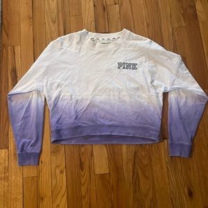 PINK cropped sweater white to purple ombré